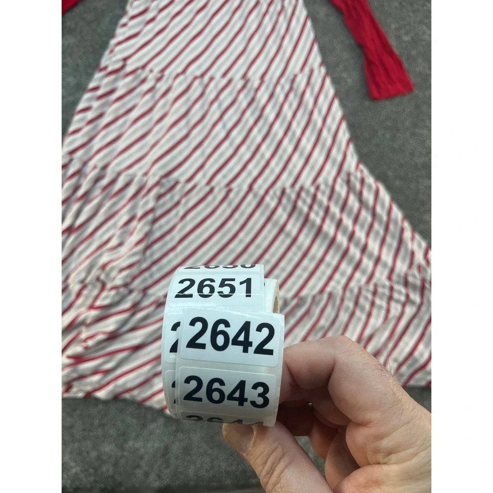 Kickee Kids Girls Red Gray Stripe‎ Tiered Maxi Dress Long Sleeve Size M 8 10